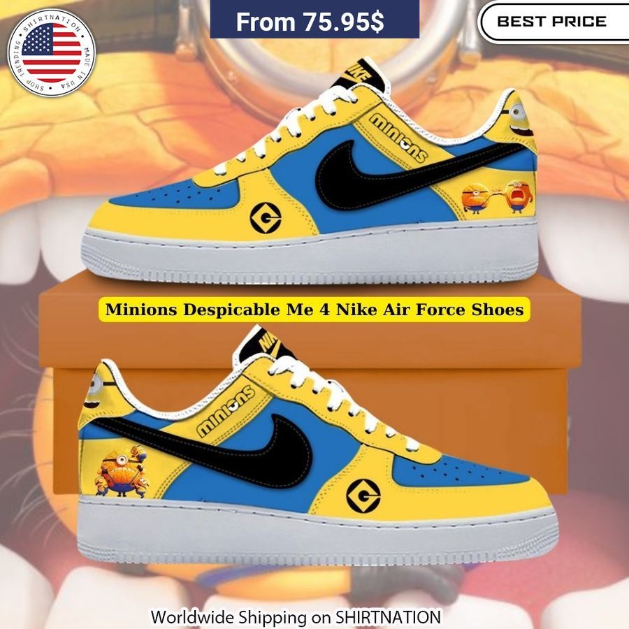 Minions Despicable Me 4 Nike Air Force Shoes Vibrant Minions-Inspired Sneaker