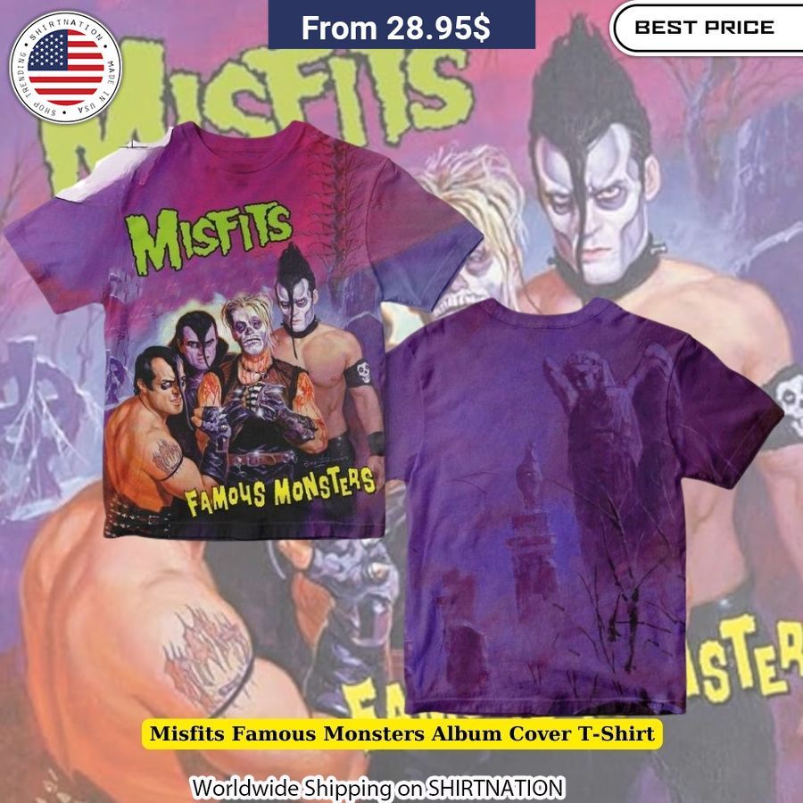 Misfits Famous Monsters Album Cover T-Shirt classic monsters style