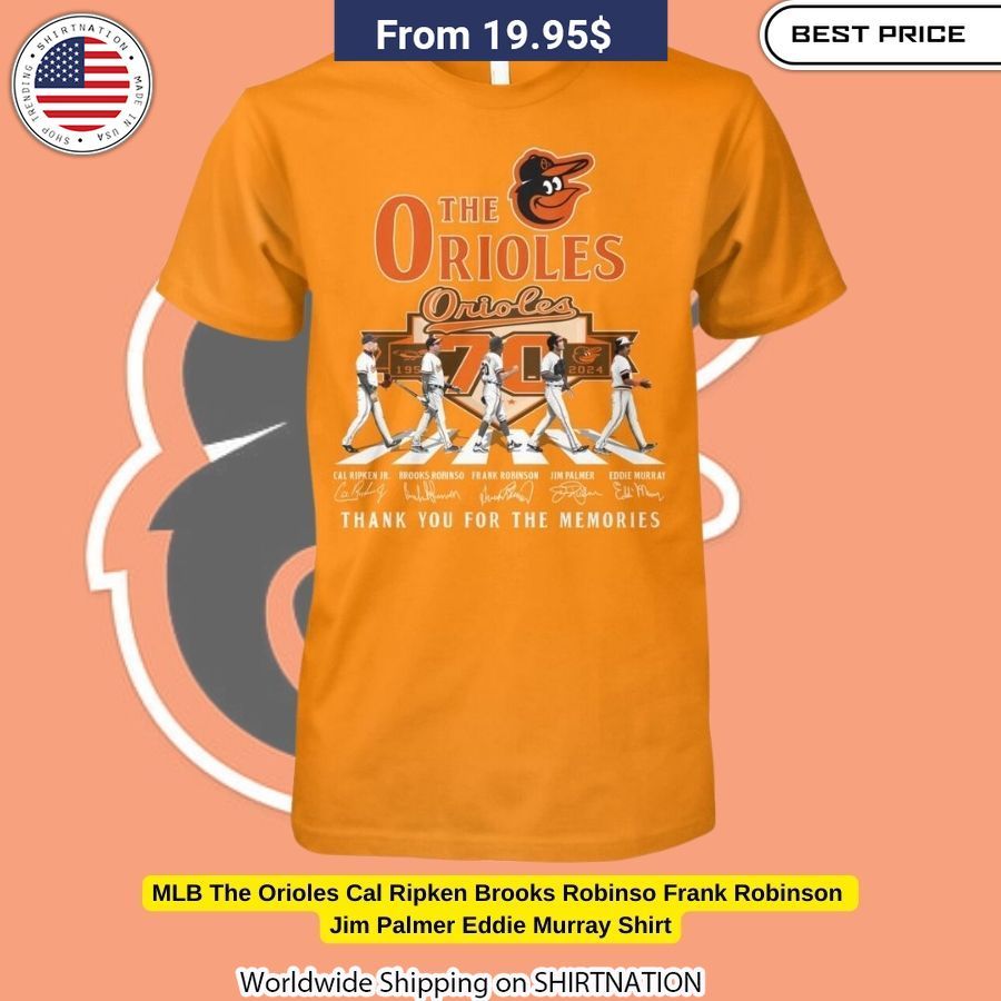 MLB The Orioles Cal Ripken Brooks Robinso Abbey Road Shirt Collectible fan gear