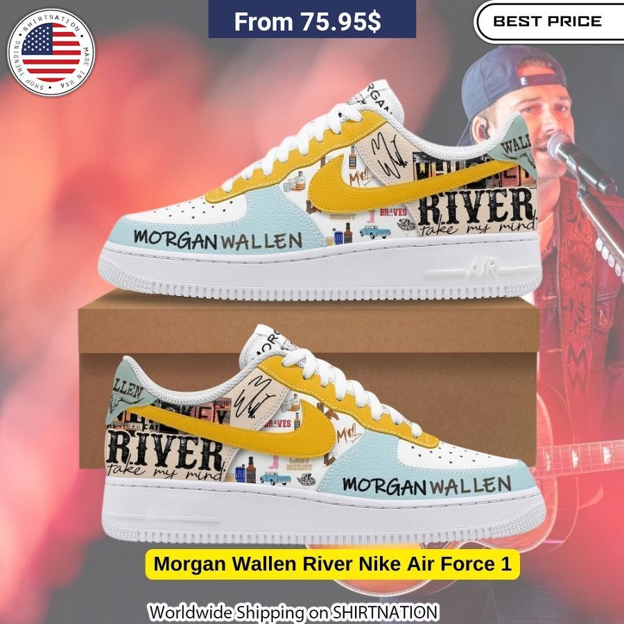 Morgan Wallen River Nike Air Force 1 shoes Comfortable Air Cushioning