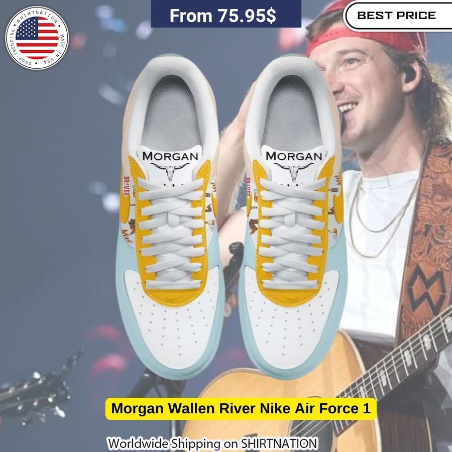Morgan Wallen River Nike Air Force 1 shoes Durable Rubber Outsole