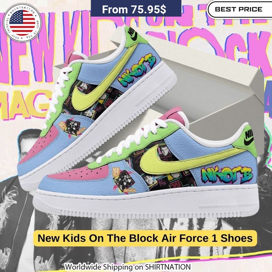 Relive the 90s nostalgia with every step in these limited release New Kids On The Block Air Force 1 Shoes