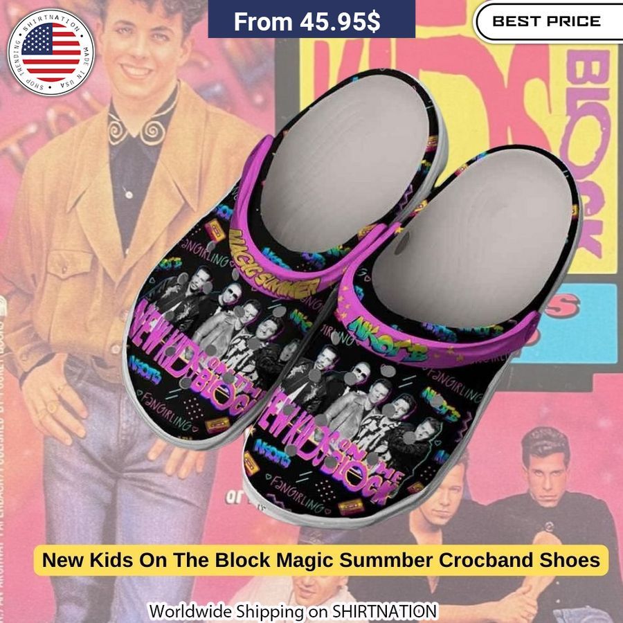 Slip into nostalgic style and all-day comfort with the New Kids On The Block Magic Summer Crocband Shoes by Crocs.