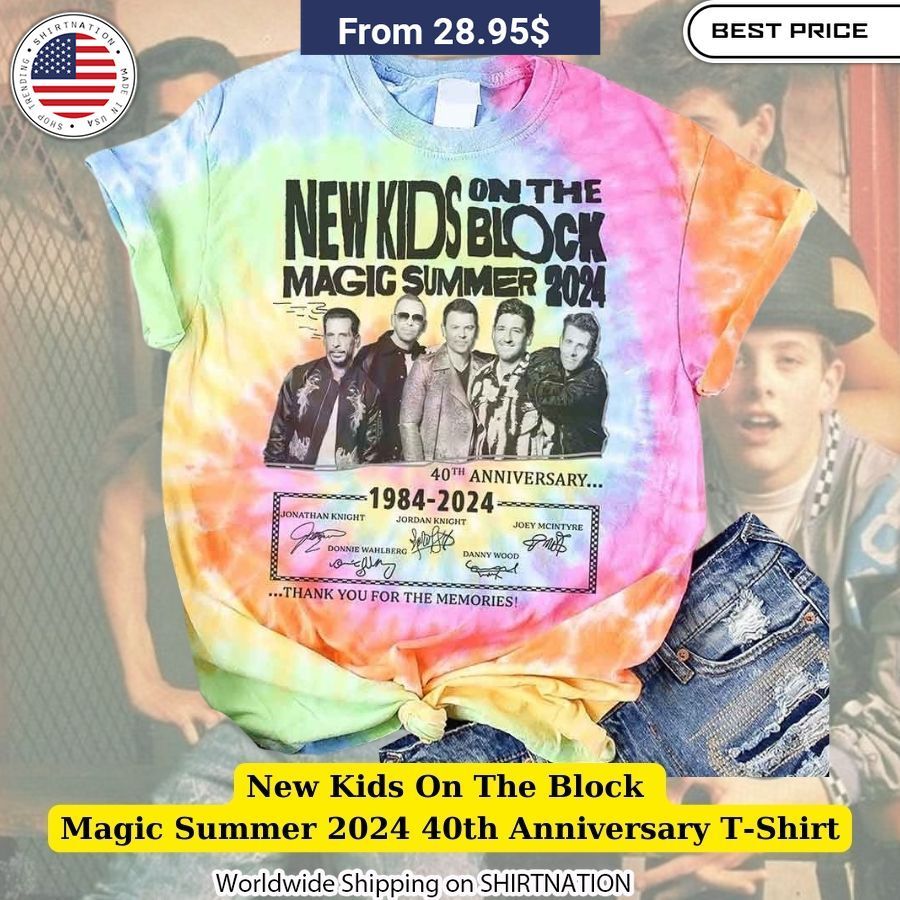 New Kids On The Block Magic Summer 2024 40th Anniversary T-Shirt Exclusive design