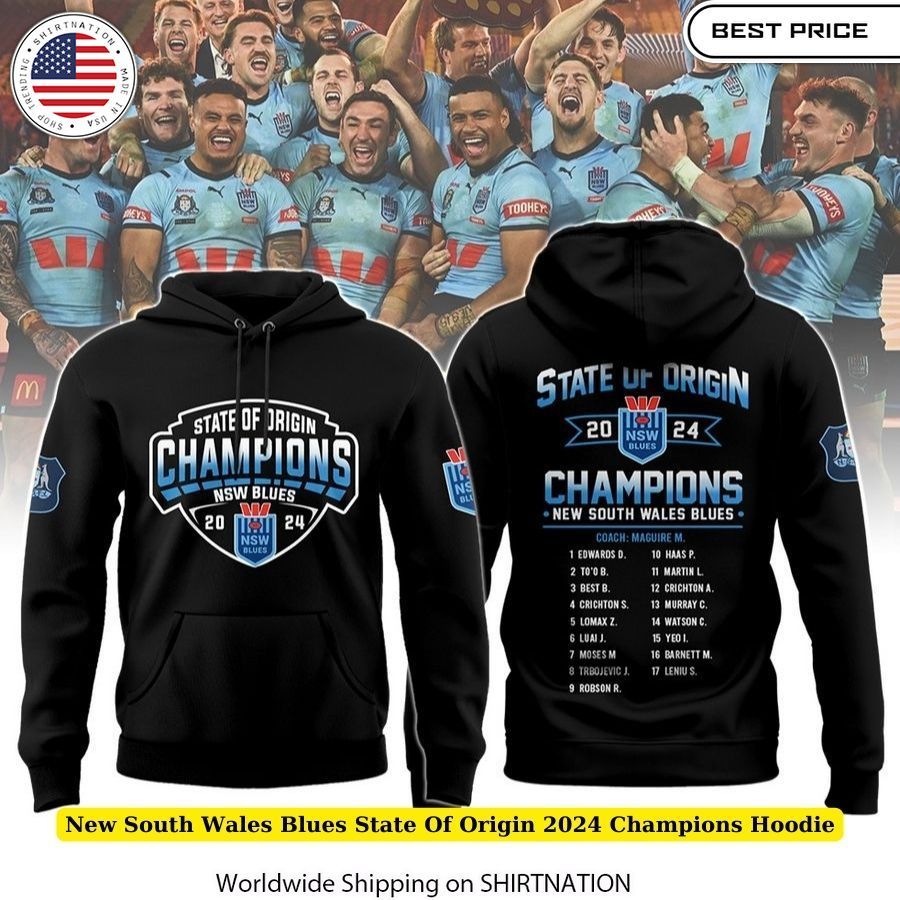 New South Wales Blues State Of Origin 2024 Champions Hoodie Unforgettable