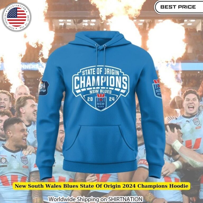 Cozy New South Wales Blues State Of Origin 2024 Champions Hoodie