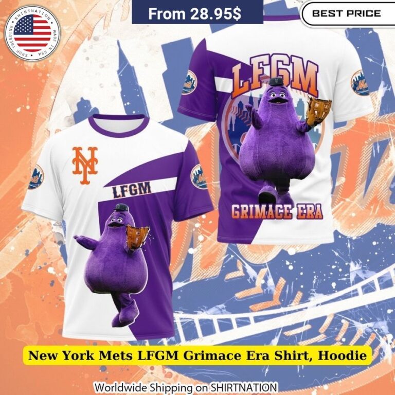 New York Mets LFGM Grimace Era Shirt & Hoodie - Show Your Mets Pride in Style