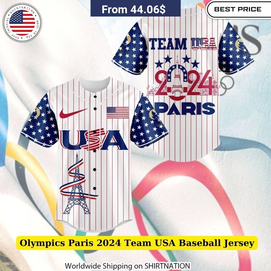 Olympics Paris 2024 Team USA Baseball Jersey Patriotic American Baseball Wear for Olympic Games