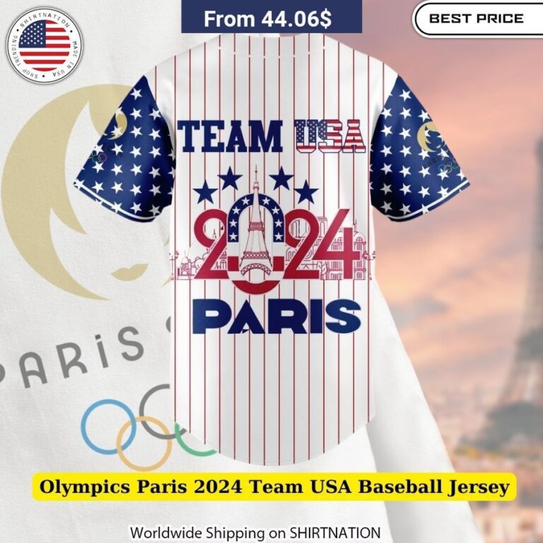 Olympics Paris 2024 Team USA Baseball Jersey Eye-Catching American Style