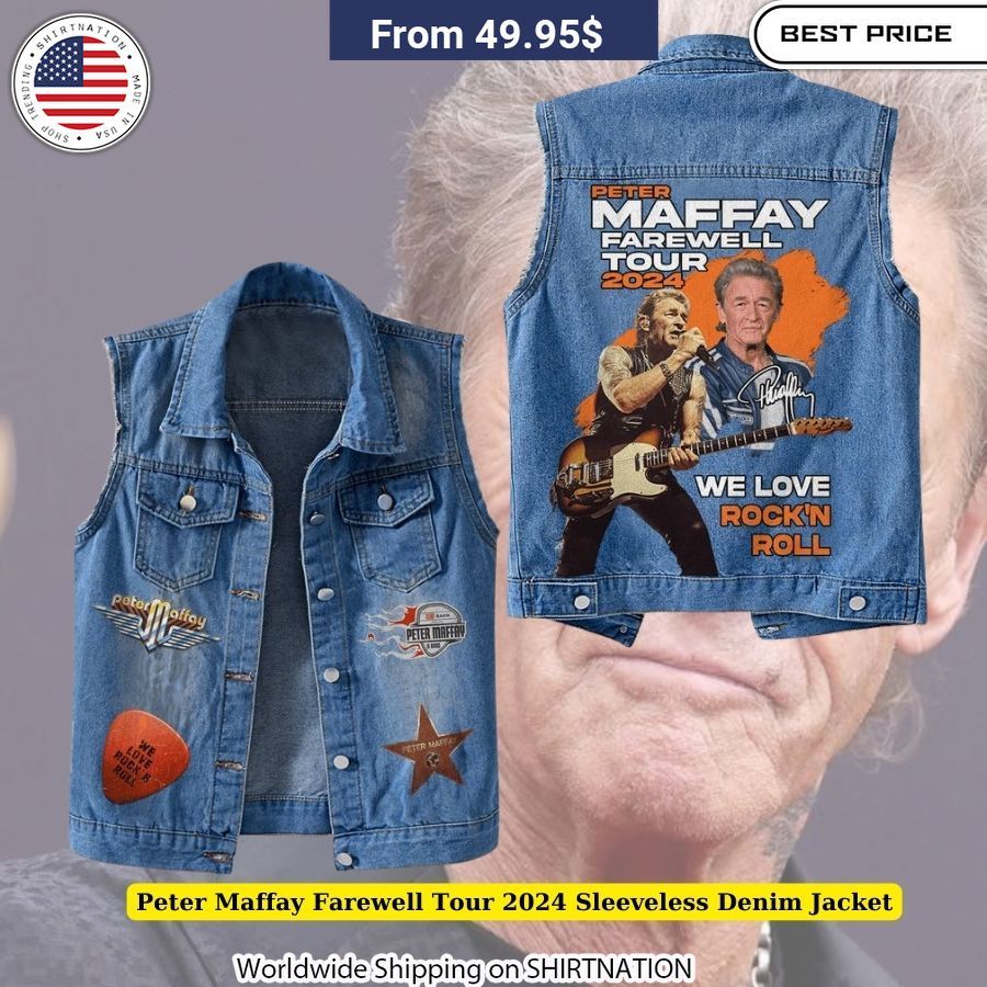 Peter Maffay Farewell Tour 2024 Sleeveless Denim Jacket Exclusive farewell tour apparel