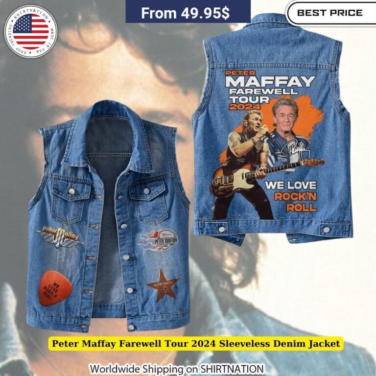  Peter Maffay Farewell Tour 2024 Sleeveless Denim Jacket Iconic German rockstar apparel