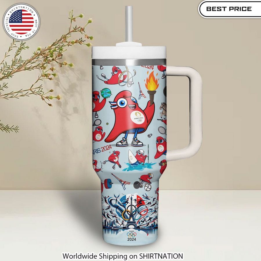 Phryges Olympic Paris 2024 Stanley Tumbler With Straw Eye-Catching French-Inspired Phryges Mascots