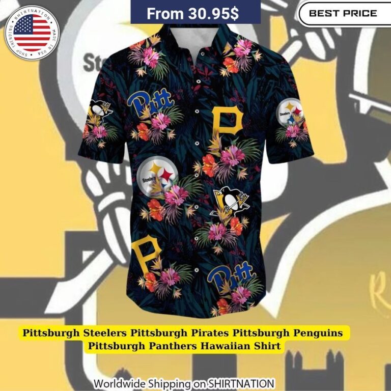 Pittsburgh Steelers Pittsburgh Pirates Pittsburgh Penguins Pittsburgh Panthers Hawaiian Shirt college sports