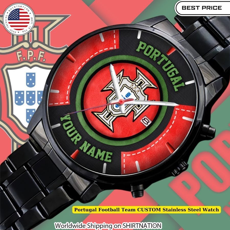 Portugal Football Team CUSTOM Stainless Steel Watch Selecao das Quinas Inspired Design