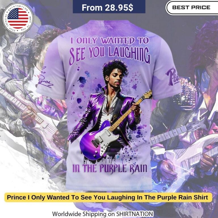 Relaxed fit, true-to-size Prince shirt with easy care instructions for long-lasting purple reign.