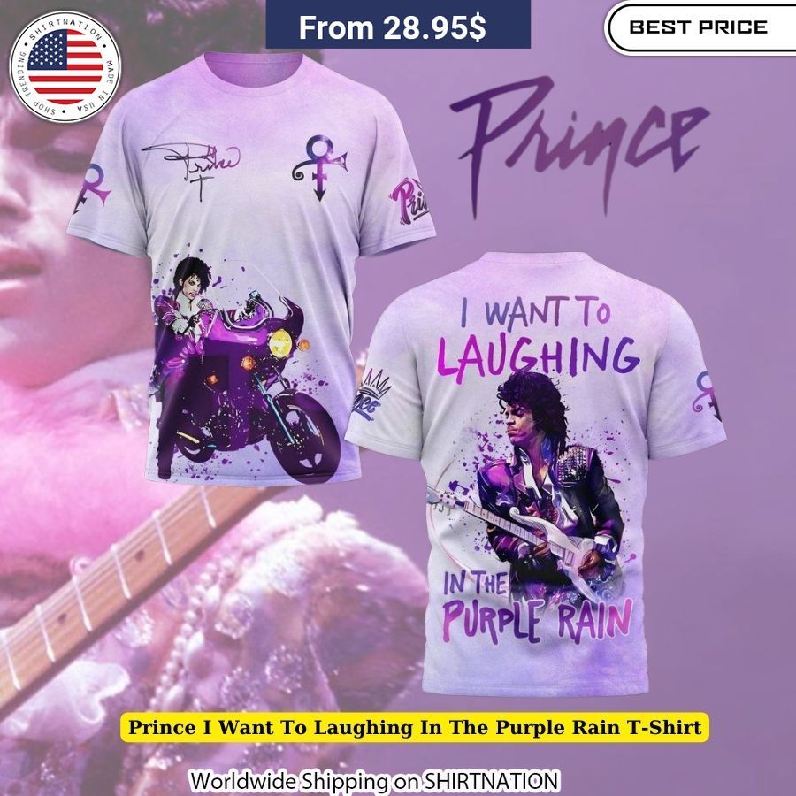 Prince I Want To Laughing In The Purple Rain T-Shirt Prince Tribute Graphic Tee