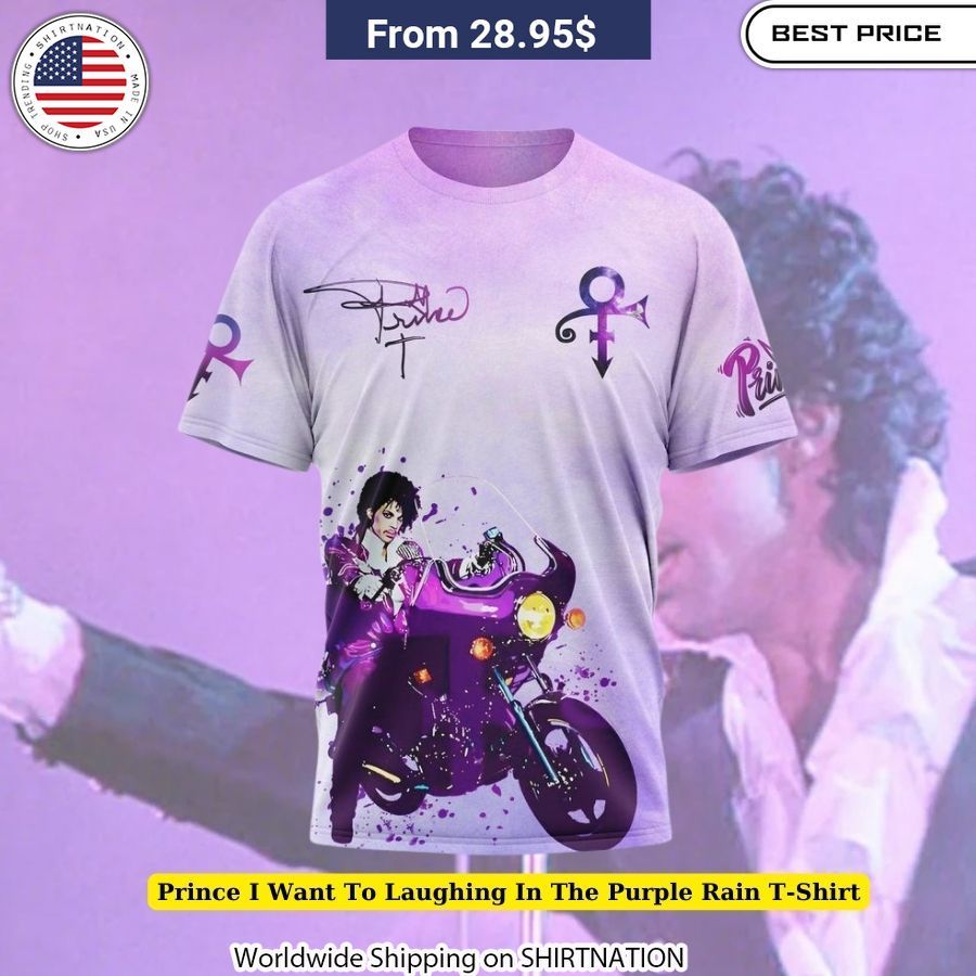 Prince I Want To Laughing In The Purple Rain T-Shirt Iconic Purple Rain Album Shirt