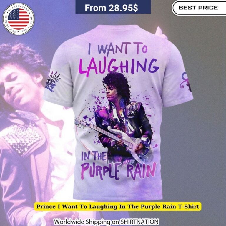 Prince I Want To Laughing In The Purple Rain T-Shirt Unisex Purple T-Shirt