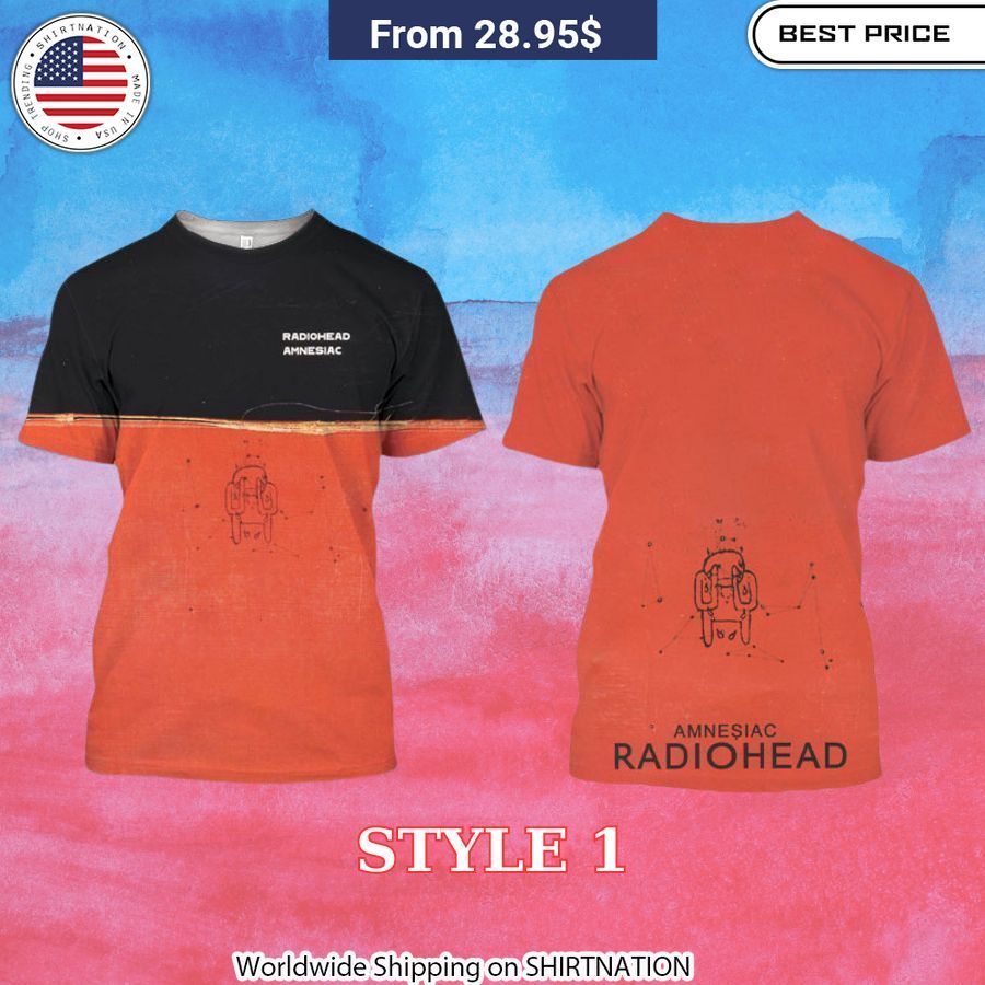 Radiohead Amnesiac Album Cover Shirt Natural and awesome