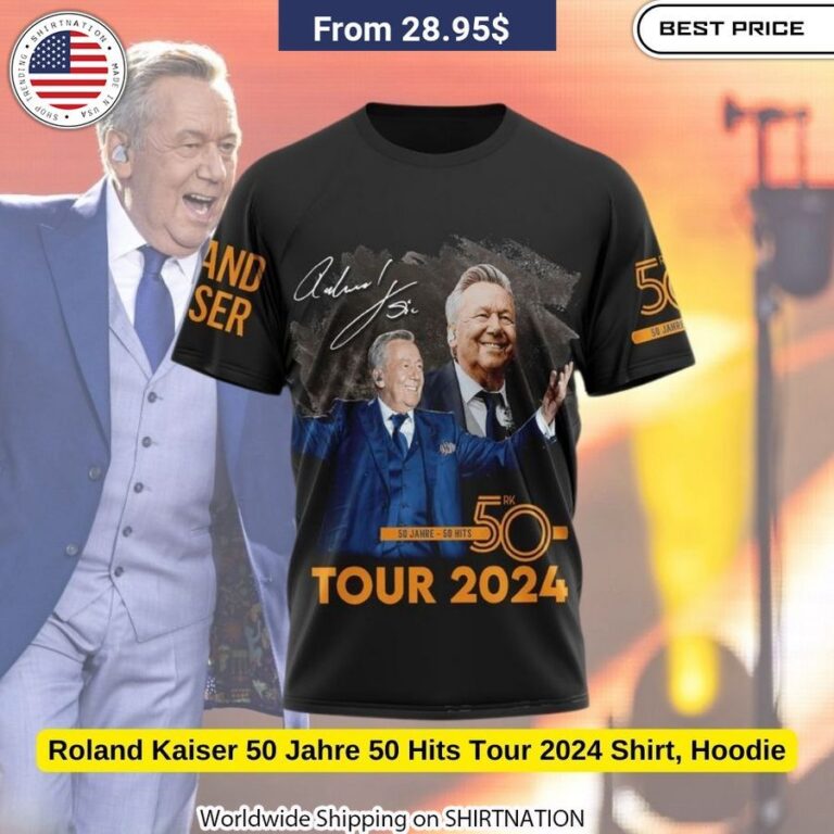 Celebrate Roland Kaiser's incredible 50 year schlager legacy with this limited edition anniversary t-shirt