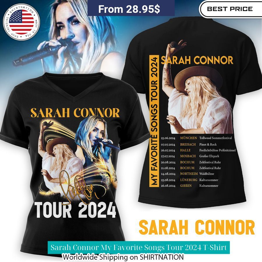 Sarah Connor My Favorite Songs Tour 2024 T Shirt Cutting dash