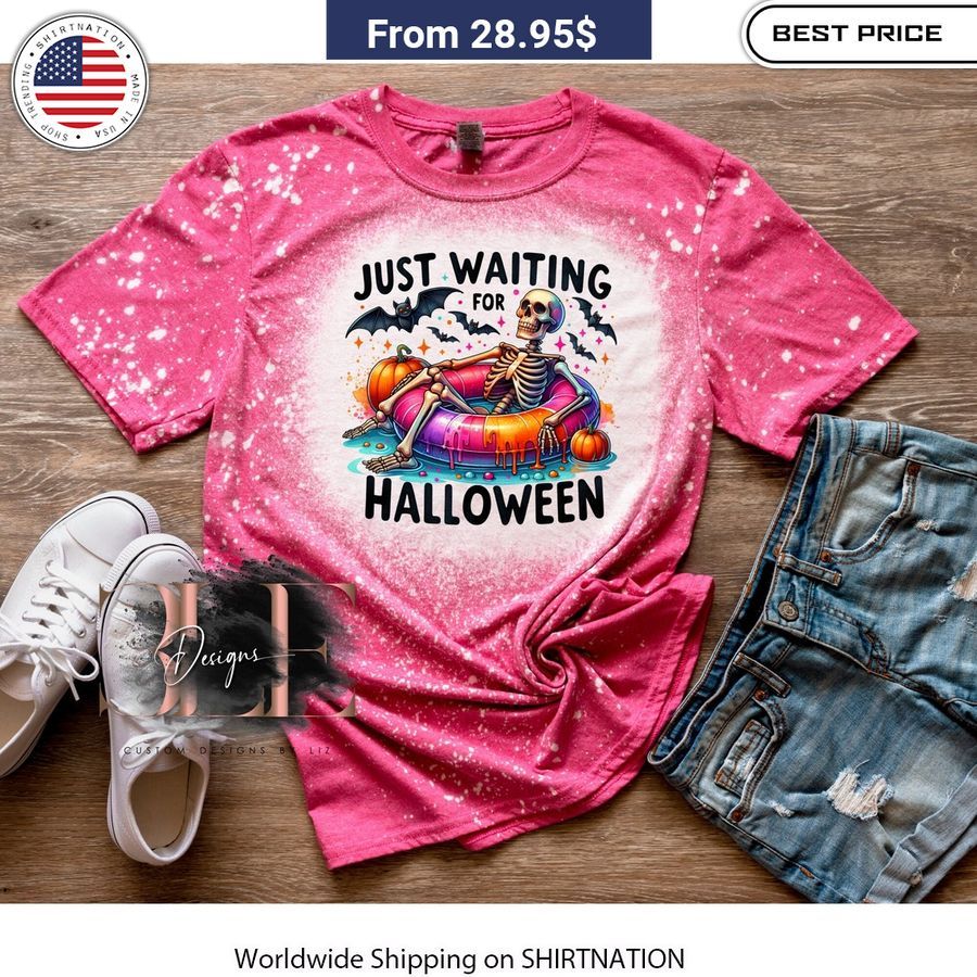 Humorous skeleton Halloween tee made from soft, breathable 35% cotton/65% polyester blend.