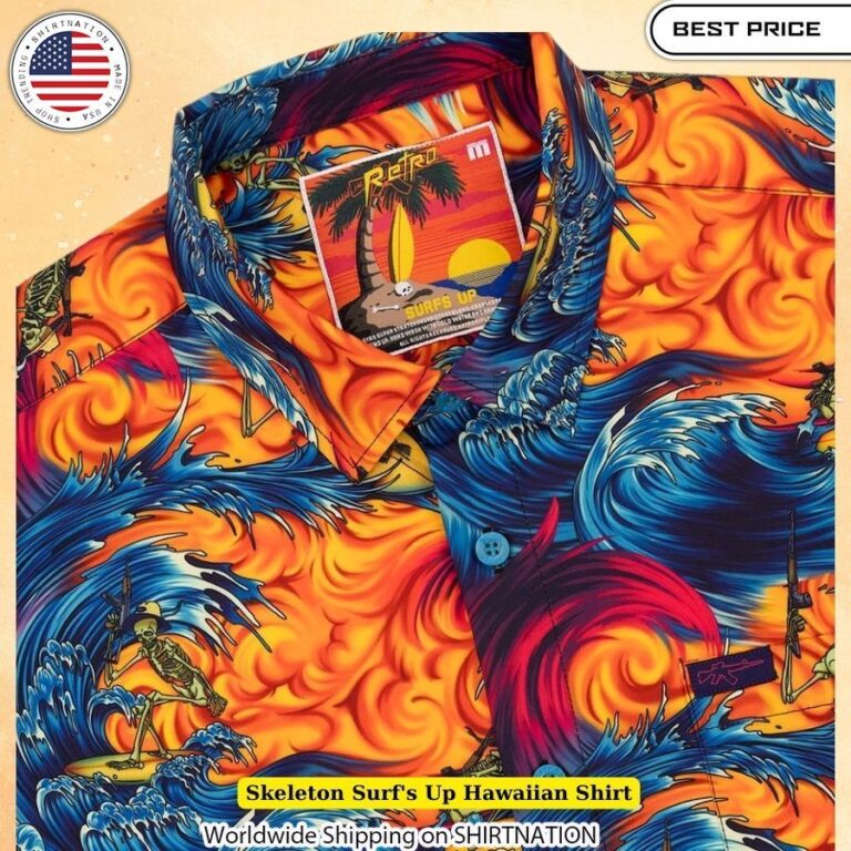 Skeleton Surf's Up Hawaiian Shirt Moisture-Wicking