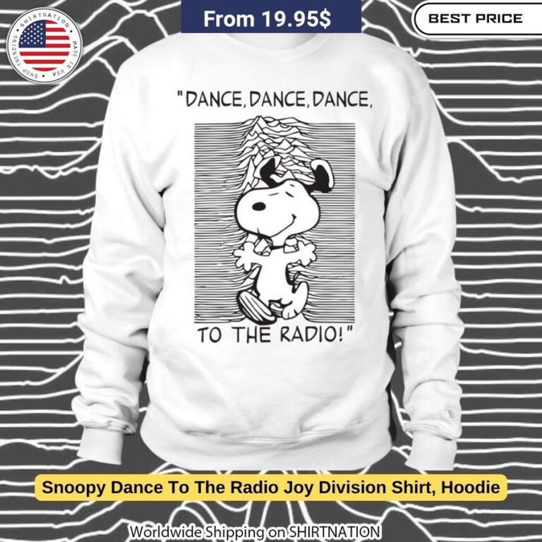 Express your love for Peanuts and post-punk with a comfy Snoopy Joy Division dance hoodie.