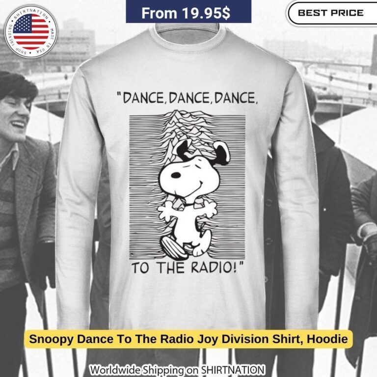 Soft vintage style tee combining the whimsy of Snoopy and the edgy cool of Joy Division.