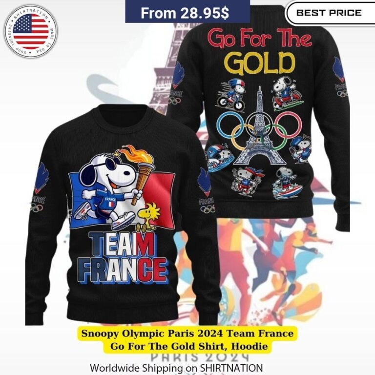 Snoopy Olympic Paris 2024 Team France Go For The Gold Shirt, Hoodie Vintage-inspired Snoopy graphic tees