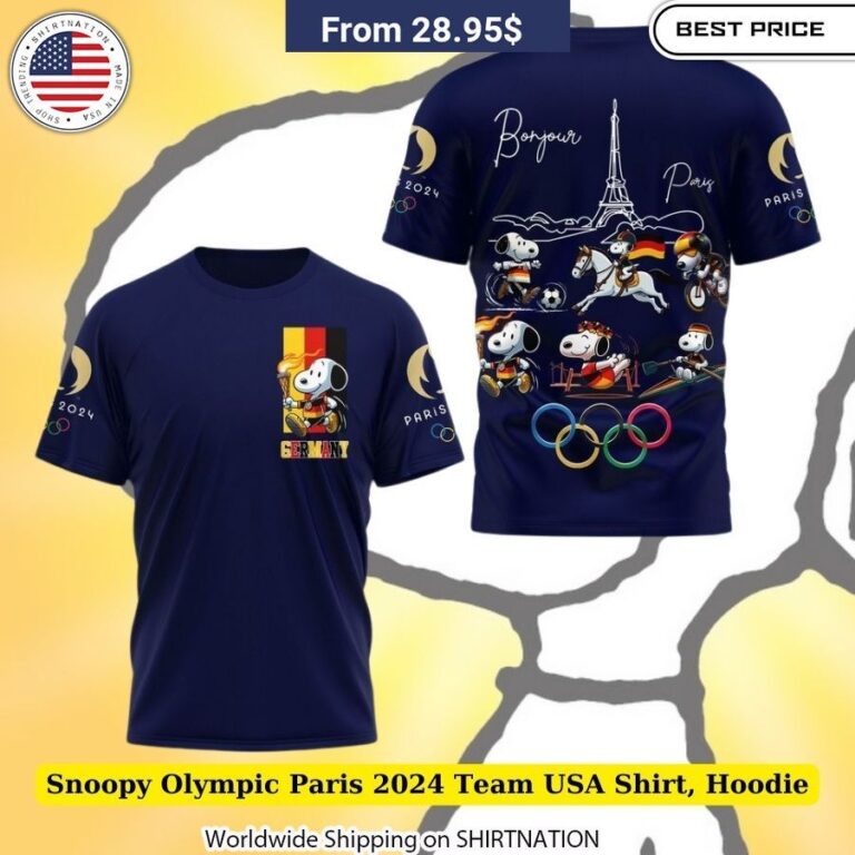 Snoopy Olympic Paris 2024 Team Germany Shirt, Hoodie Vibrant 3D printing