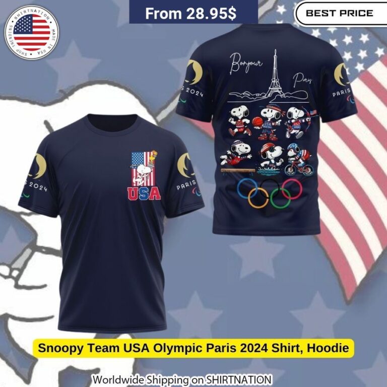 Snoopy Team USA Olympic Paris 2024 Shirt, Hoodie Patriotic Unisex