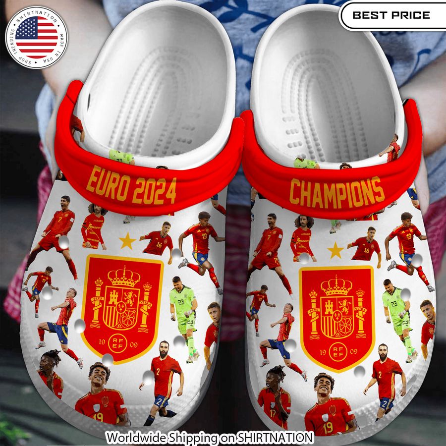 Spain EURO 2024 Champions Crocs Crocband Shoes Celebratory Footwear