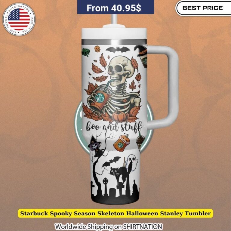 Starbuck Spooky Season Skeleton Halloween Stanley Tumbler Coffee lover's accessory