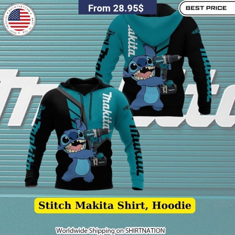 Stitch Makita shirt and hoodie Creature Teal Tool Theme