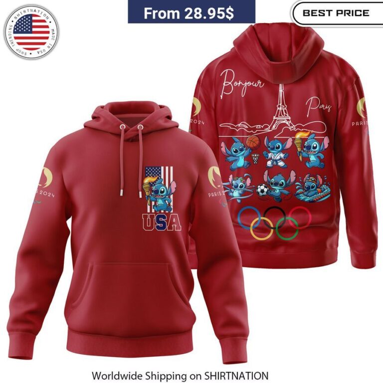 Stitch Olympic Paris 2024 Team USA Shirt, Hoodie You look handsome bro