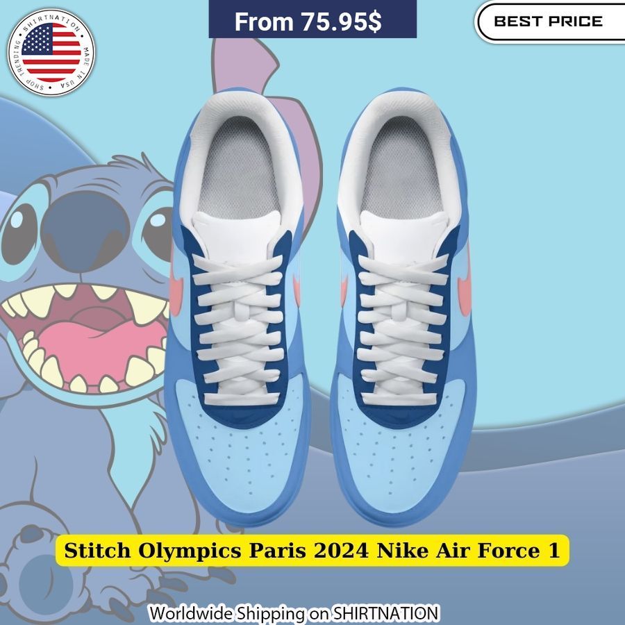 Stitch Olympics Paris 2024 Nike Air Force 1 Durable rubber outsole