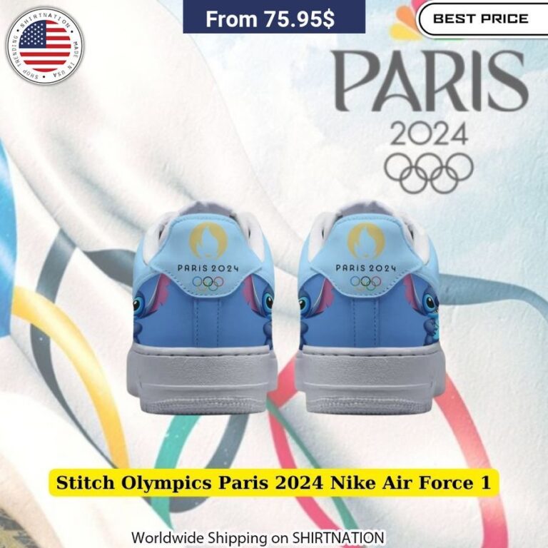 Stitch Olympics Paris 2024 Nike Air Force 1 Breathable perforated upper