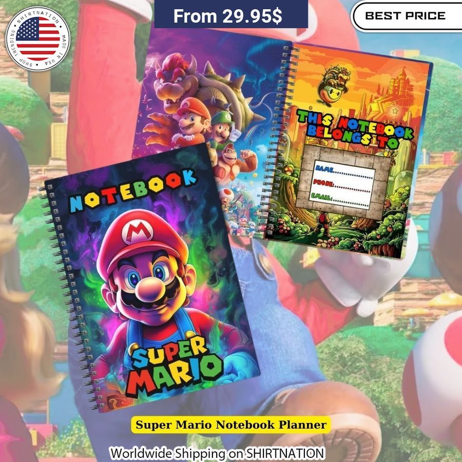 Super Mario Notebook Planner Geek culture gifts