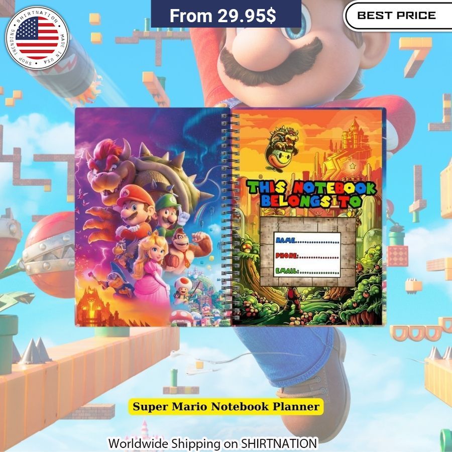 Super Mario Notebook Planner Colorful notebook designs