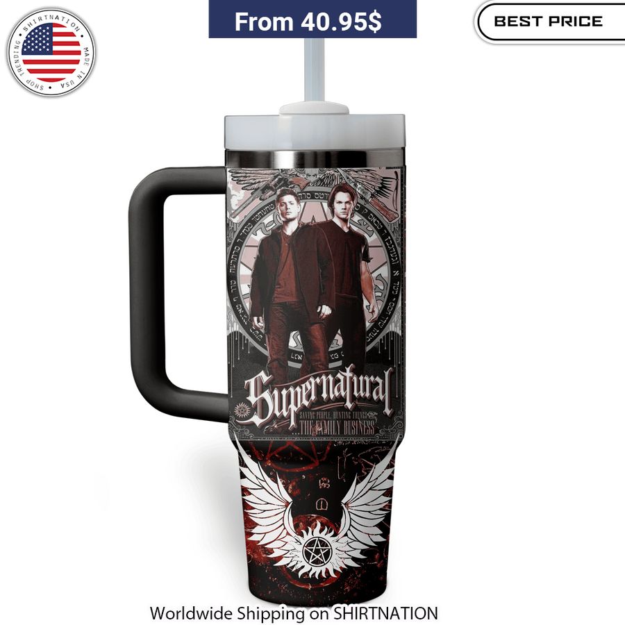 Supernatural Winchester Brothers Stanley Tumbler with Straw Sam and Dean Winchester 40oz Tumbler