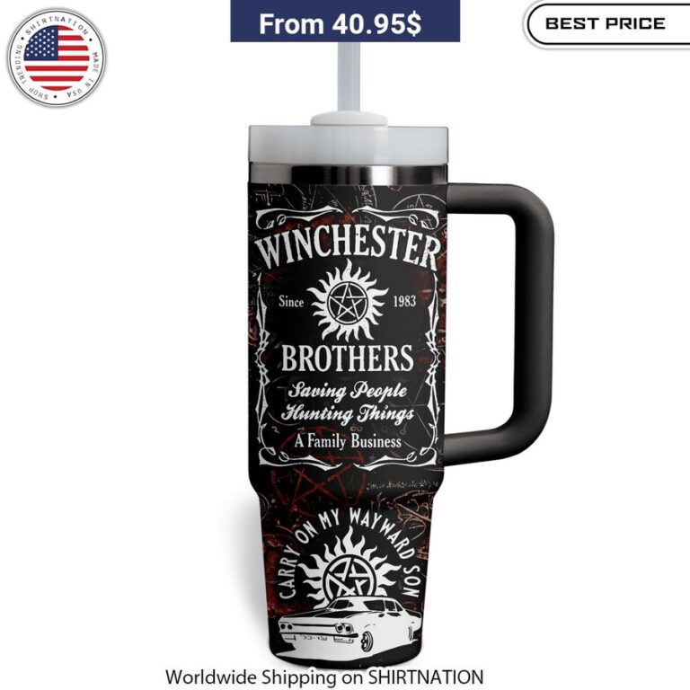 Supernatural Winchester Brothers Stanley Tumbler with Straw Supernatural TV Series Inspired Tumbler