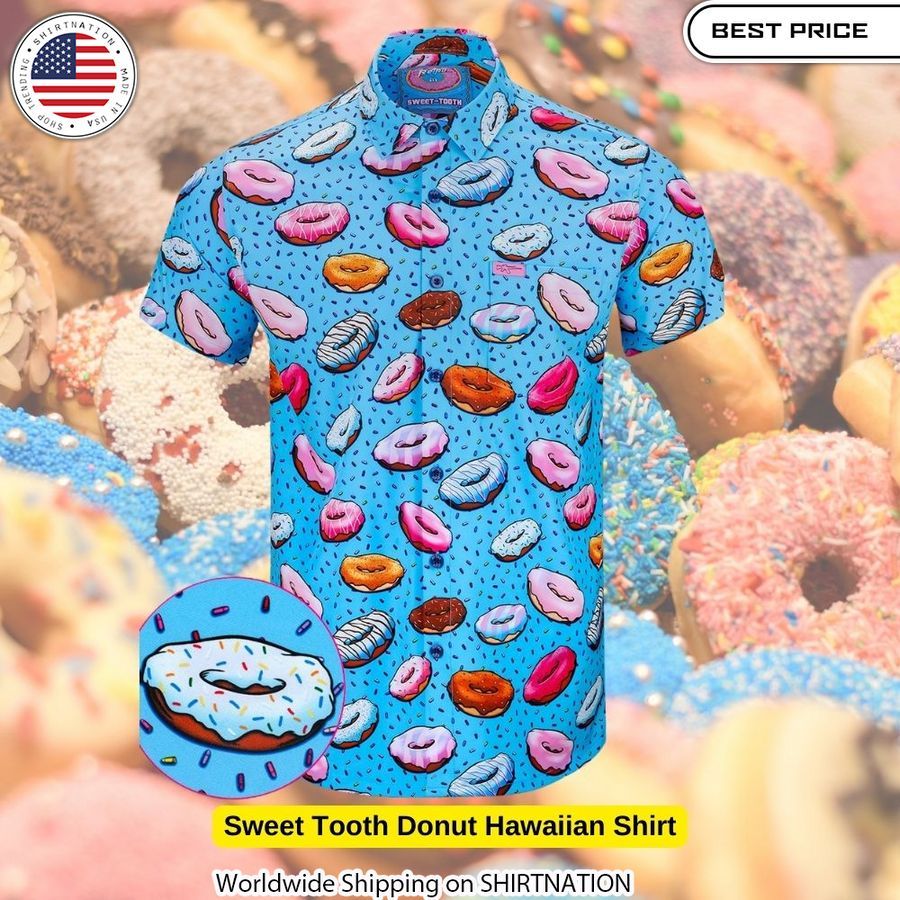 Savory Sweet Tooth Donut Illustrated Hawaiian Shirt