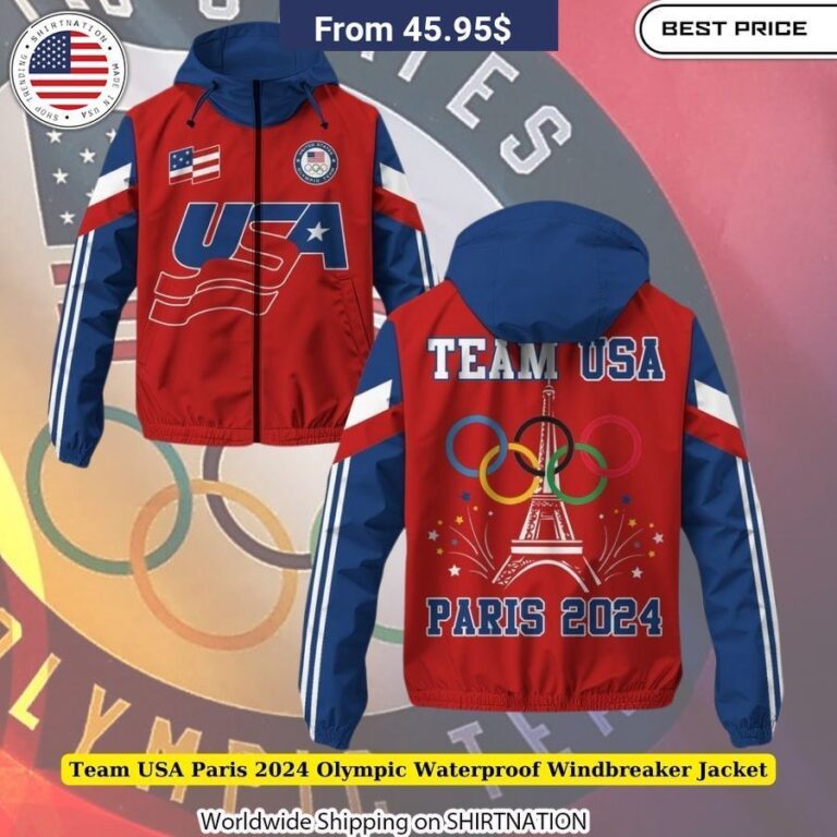 Team USA Paris 2024 Olympic Waterproof Windbreaker Jacket high-quality