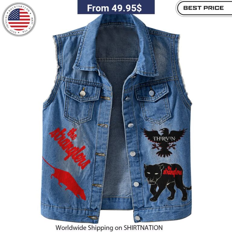 Ultimate Fan Gift The Stranglers Fifty Years In Black Anniversary Tour 2024 Sleeveless Denim Jacket