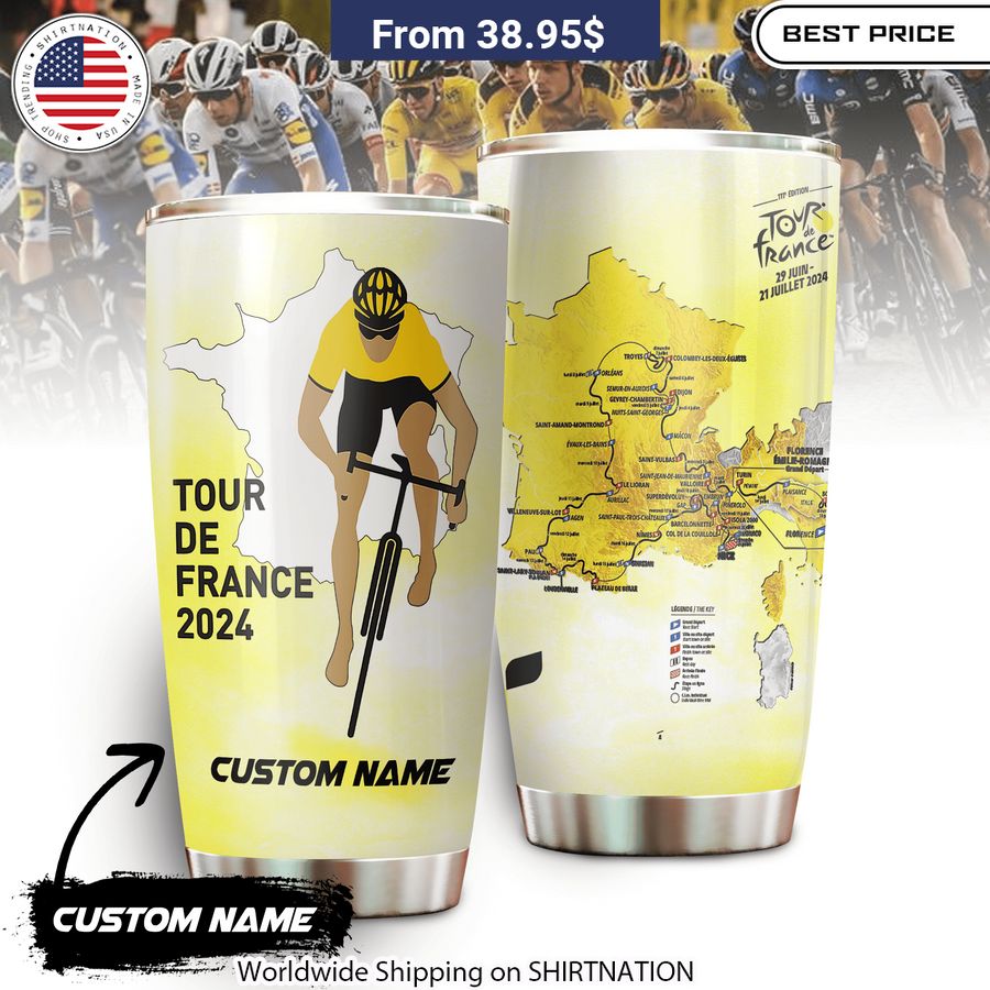 Official Tour De France 2024 Custom Tumbler