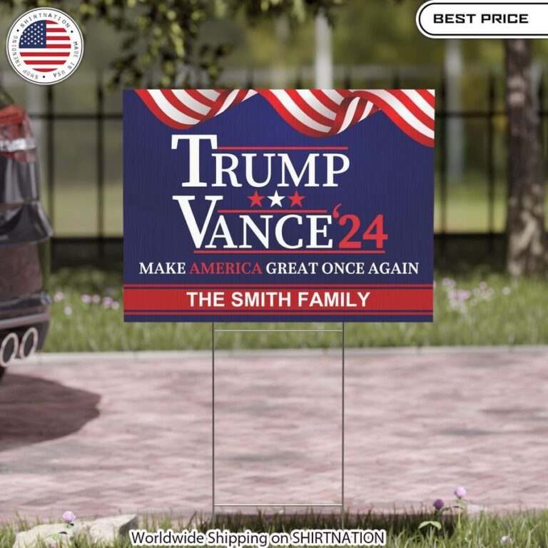 Trump Vance'24 Make America Great Once Again Yard Sign Eye-catching political slogans