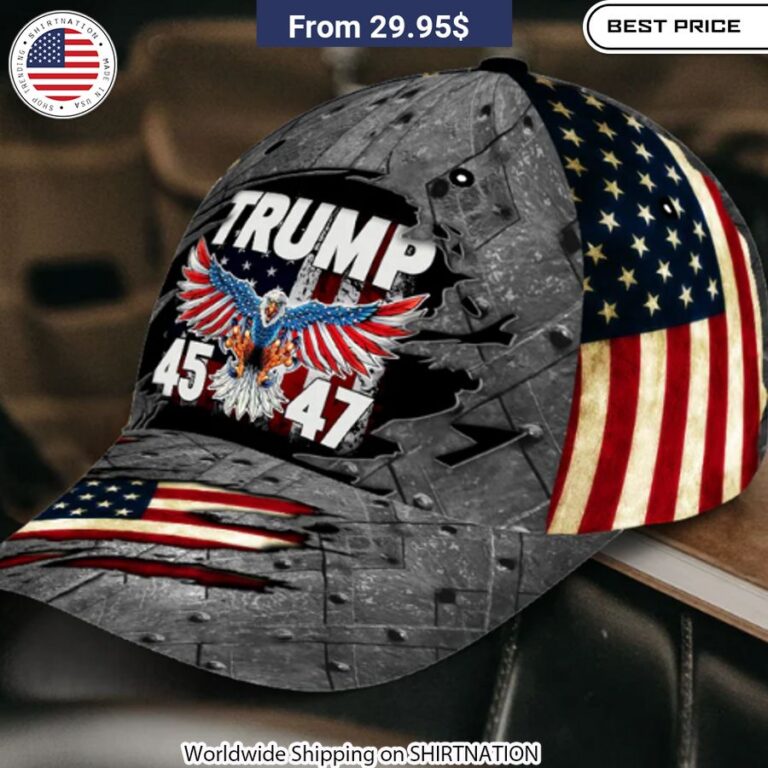 Trump 45 47 US Flag Eagle Cap Republican Party