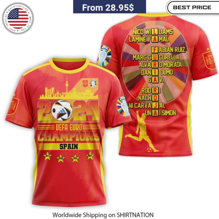 UEFA EURO 2024 Champions Spain T-Shirt Victory Commemorative Tee