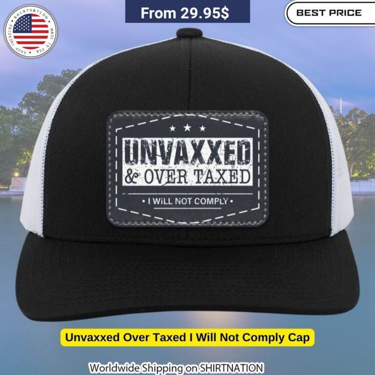 Adjustable "Unvaxxed and Over Taxed" hat features a classic 6-panel design with a curved bill, perfect for rebels who question authority.